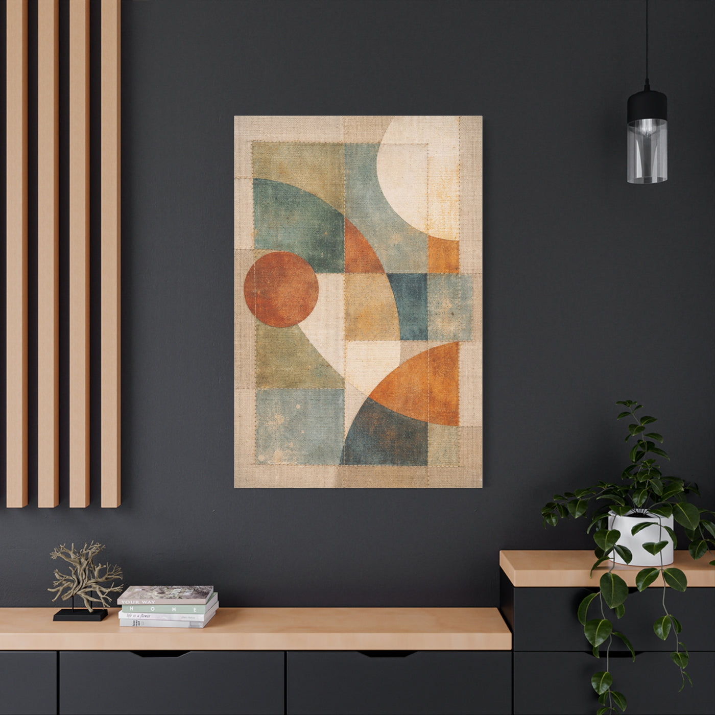 Stitched Geometric Canvas Abstraction Wall Art & Canvas Print