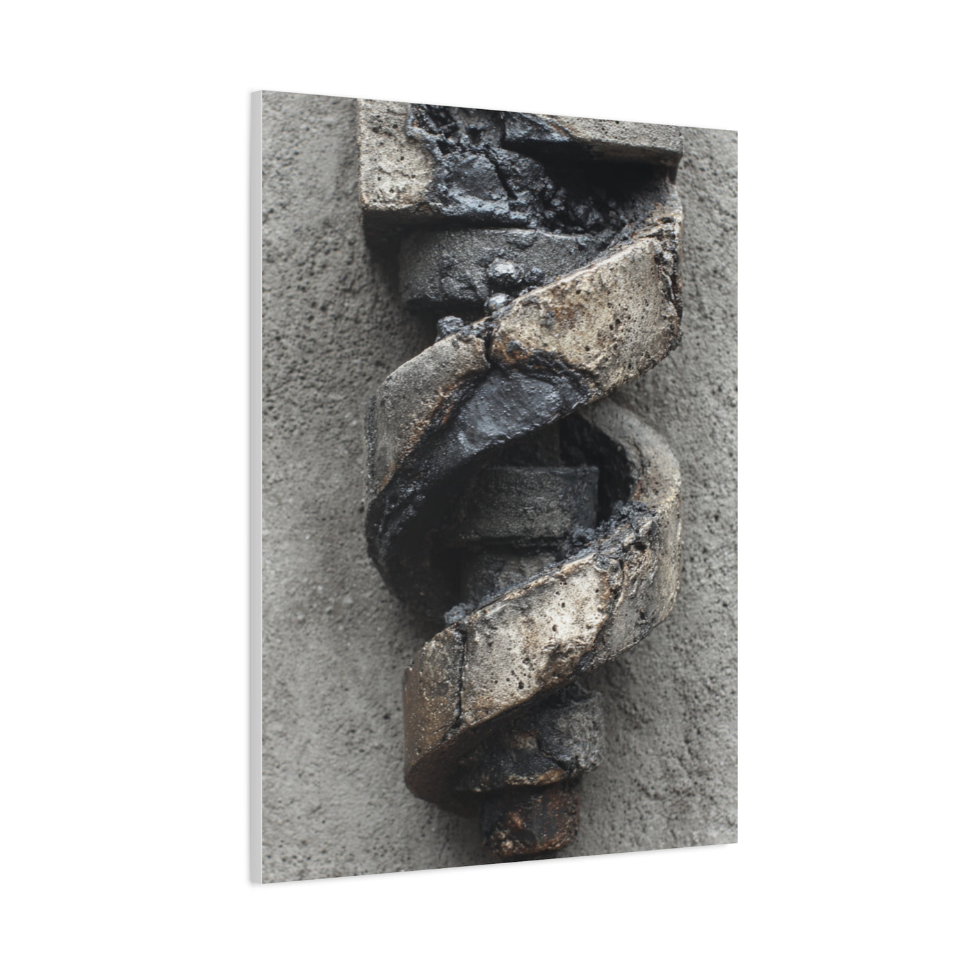 Weathered Spiral Stone Sculpture Wall Art & Canvas Print