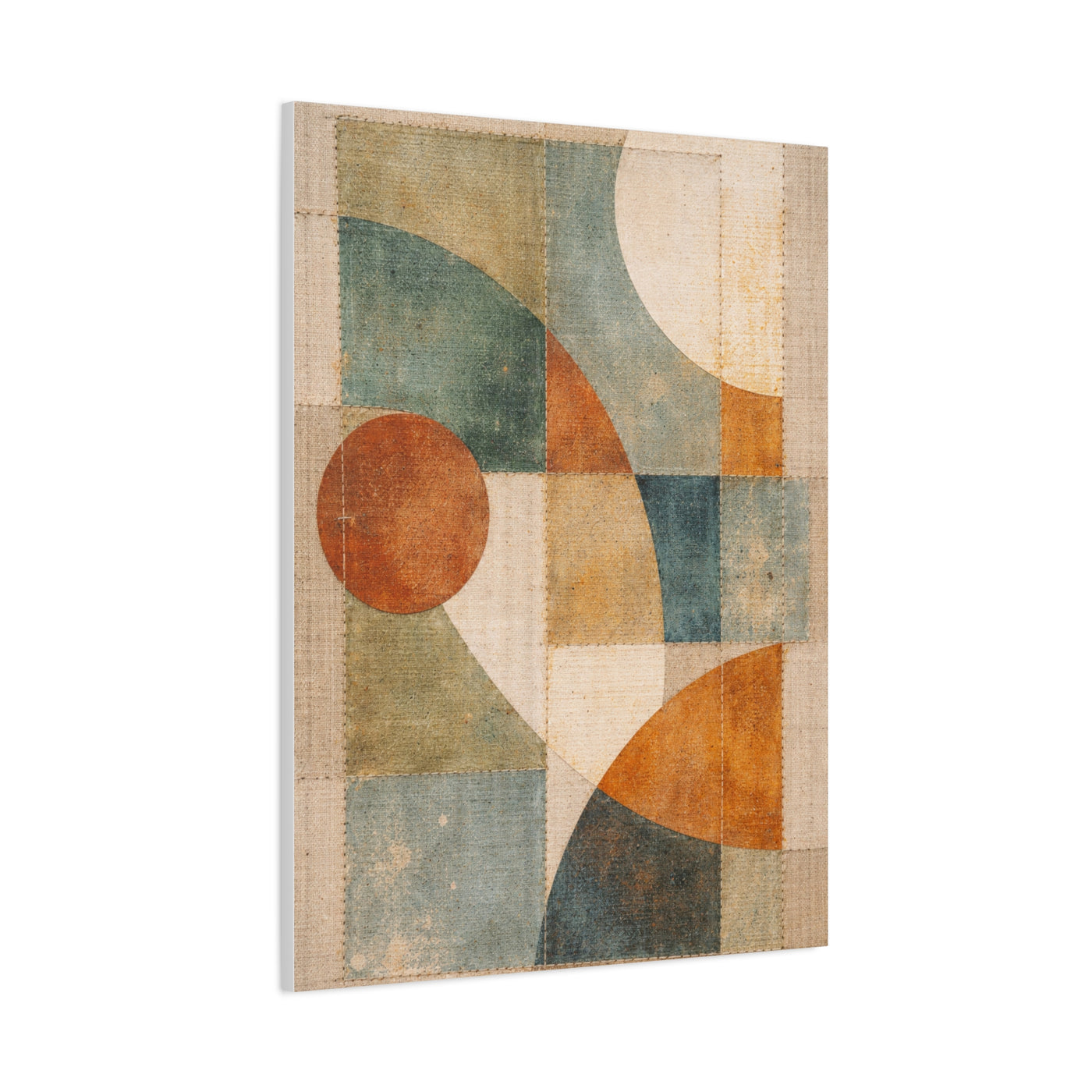 Stitched Geometric Canvas Abstraction Wall Art & Canvas Print