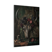 Western Gothic Bull Skull Floral Still Life Wall Art & Canvas Print