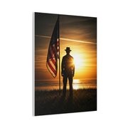 Sunset Veteran Tribute Flag Wall Art & Canvas Prints