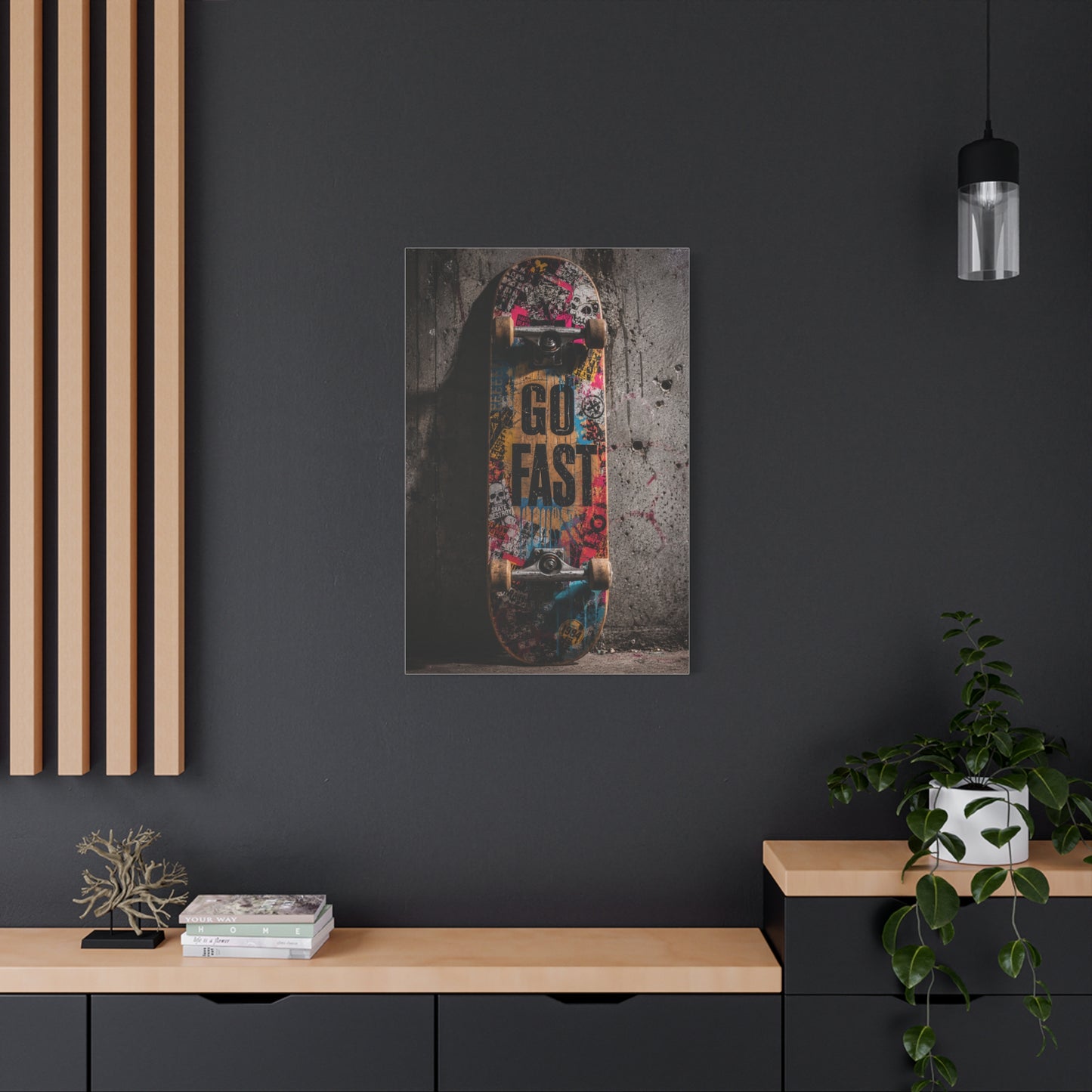 Go Fast Skateboard Street Wall Art & Canvas Print