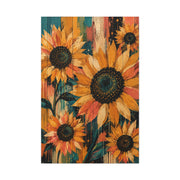 Rustic Color-Wash Sunflower Panel Wall Art & Canvas Print