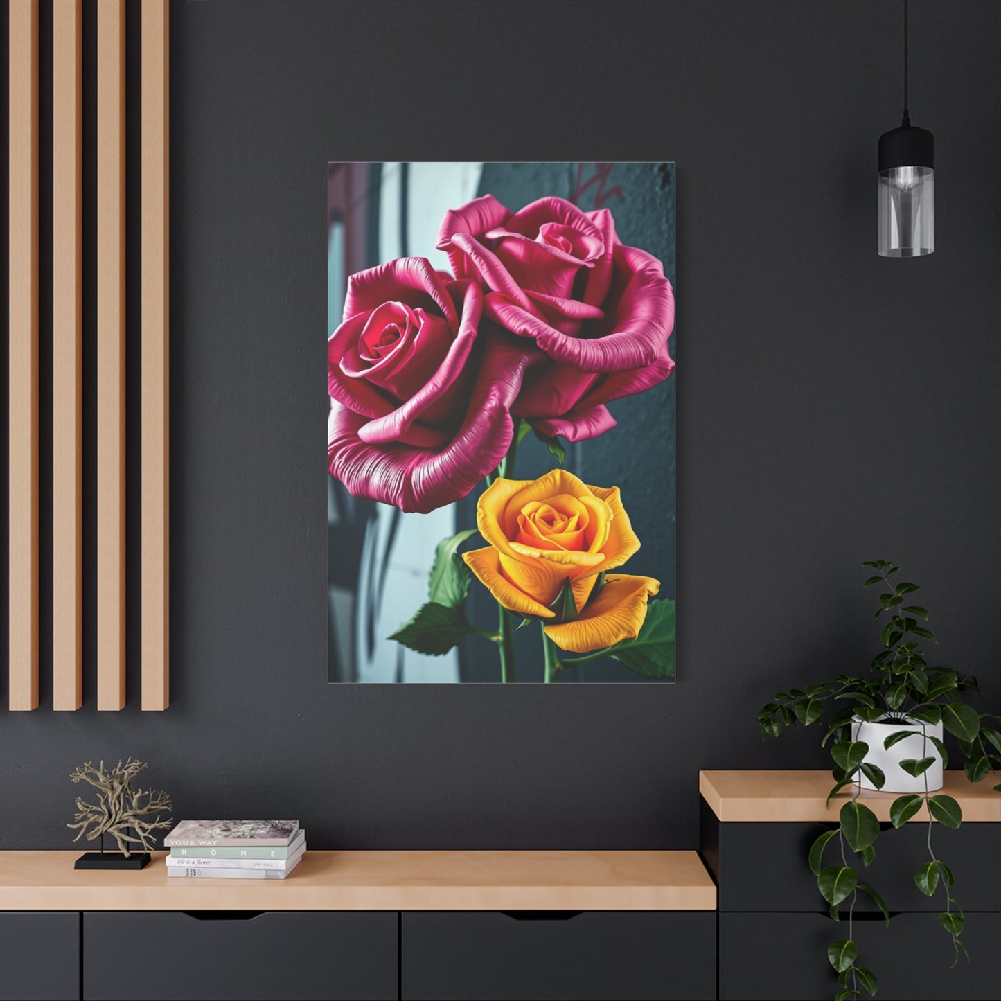 Luxe Blossom Graffiti Canvas Wall Art & Canvas Print