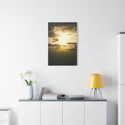 Golden Airfield Takeoff Moment Wall Art & Canvas Prints