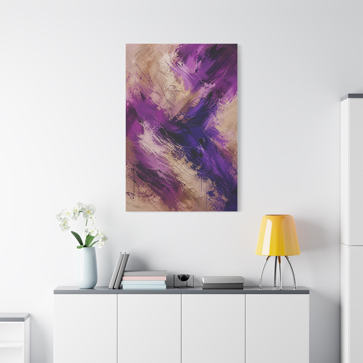 Purple Abstract Expressionist Texture Wall Art & Canvas Print