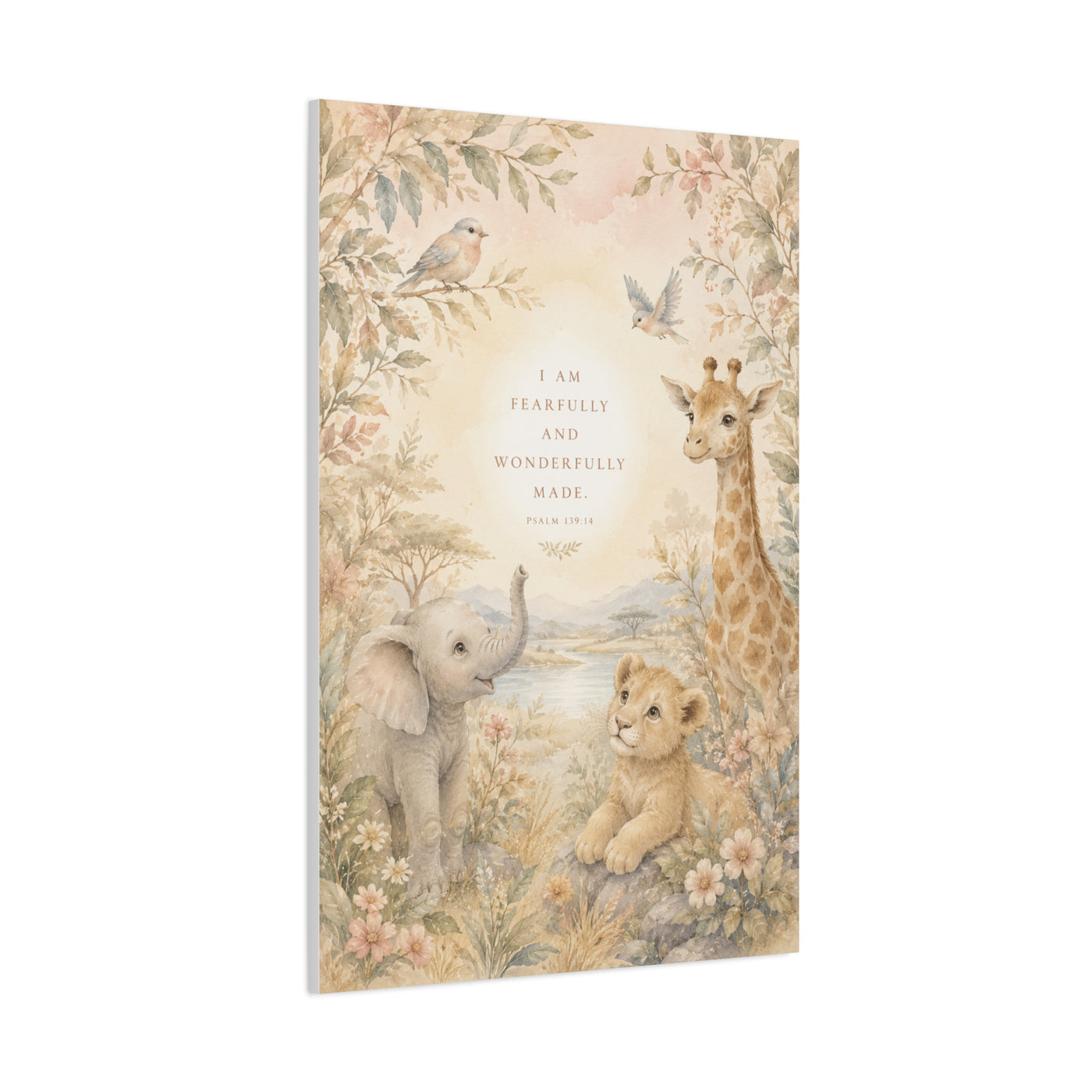 Fearfully and Wonderfully Made Nursery Scripture Wall Art & Canvas Print