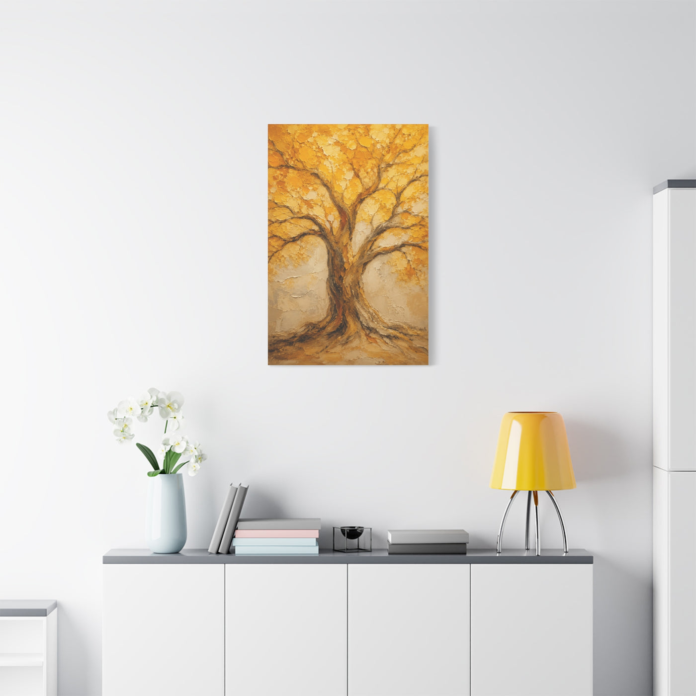 Impasto Golden Tree of Life Texture Wall Art & Canvas Print