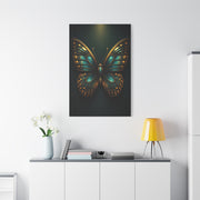 Emerald Gold Butterfly Symmetry Portrait Wall Art & Canvas Prints
