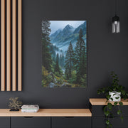Misty Alpine Forest Valley Wall Art & Canvas Print