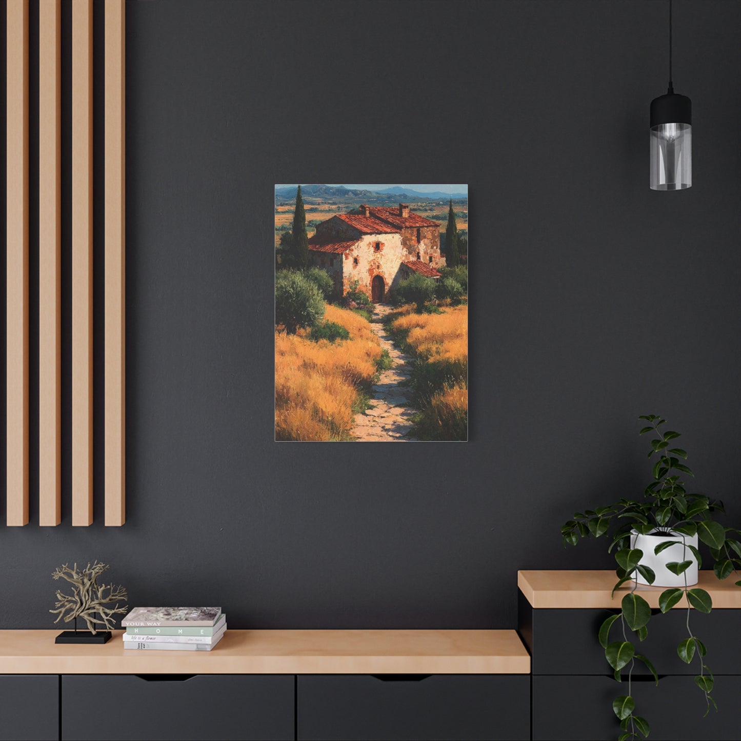 Tuscan Countryside Villa Painting Wall Art & Canvas Print