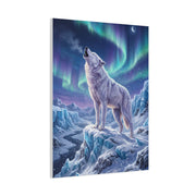 Arctic Wolf Aurora Borealis Scene Wall Art & Canvas Print