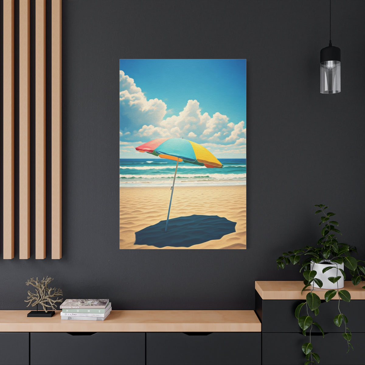 Summer Umbrella by the Shore Wall Art & Canvas Prints