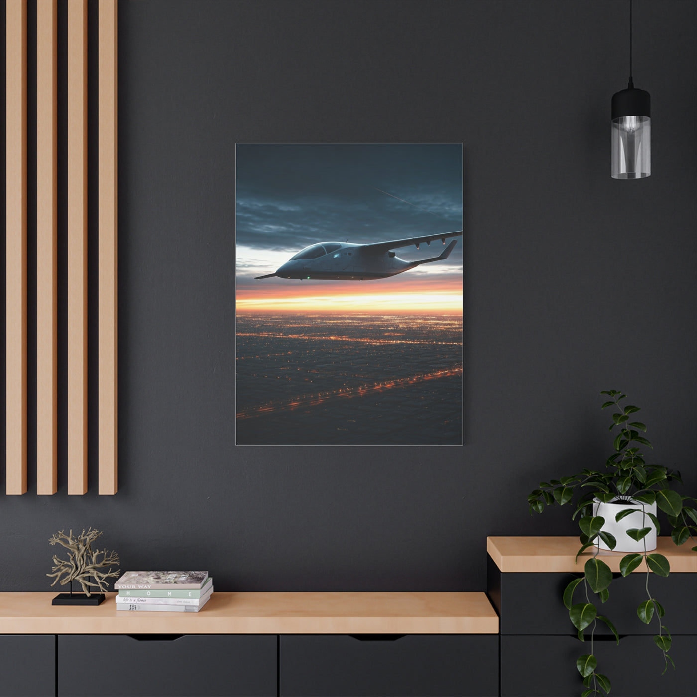 Twilight Cruiser Over Lights Wall Art & Canvas Prints