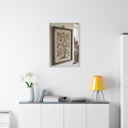 Framed Folk Tree Embroidery Study Wall Art & Canvas Print