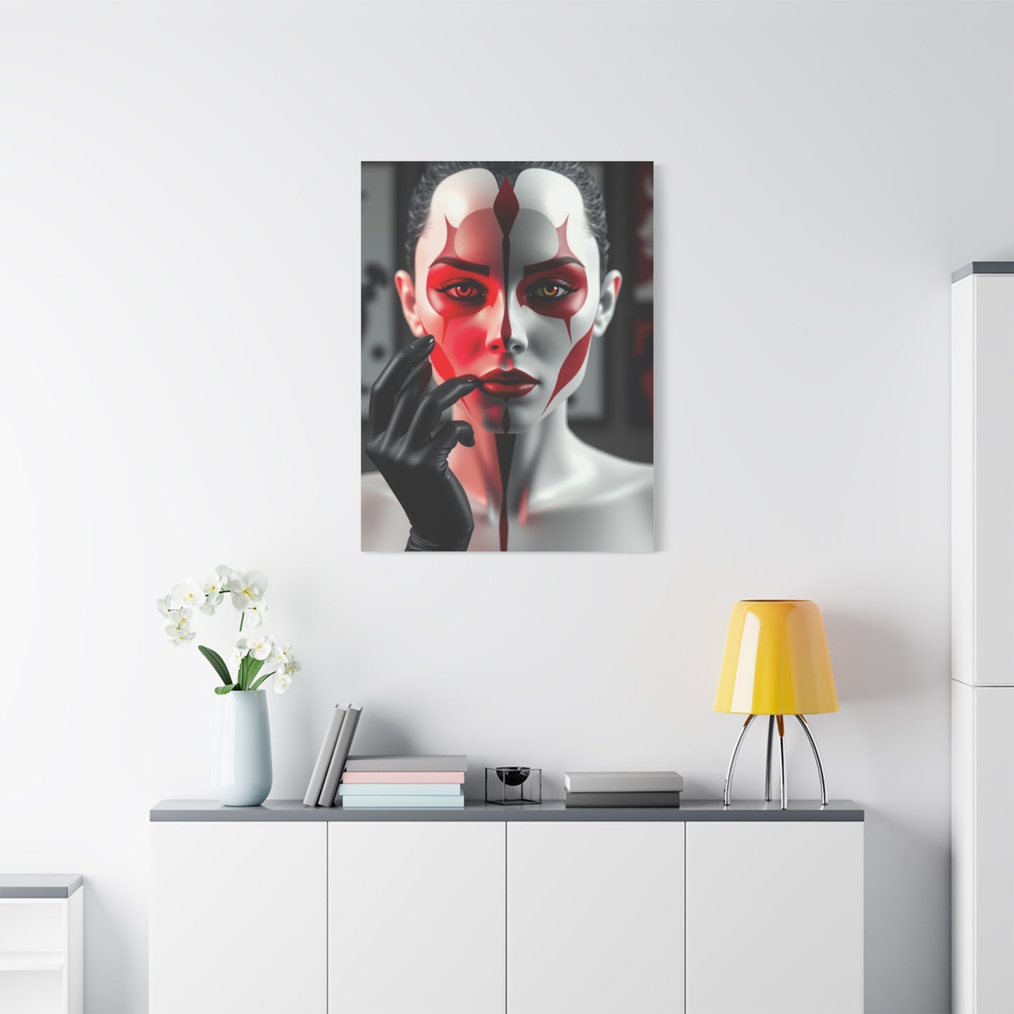Vision Black, White & Red Art Art Wall Art & Canvas Print