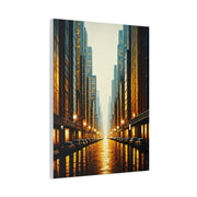 Golden City Reflection Wall Art & Canvas Prints