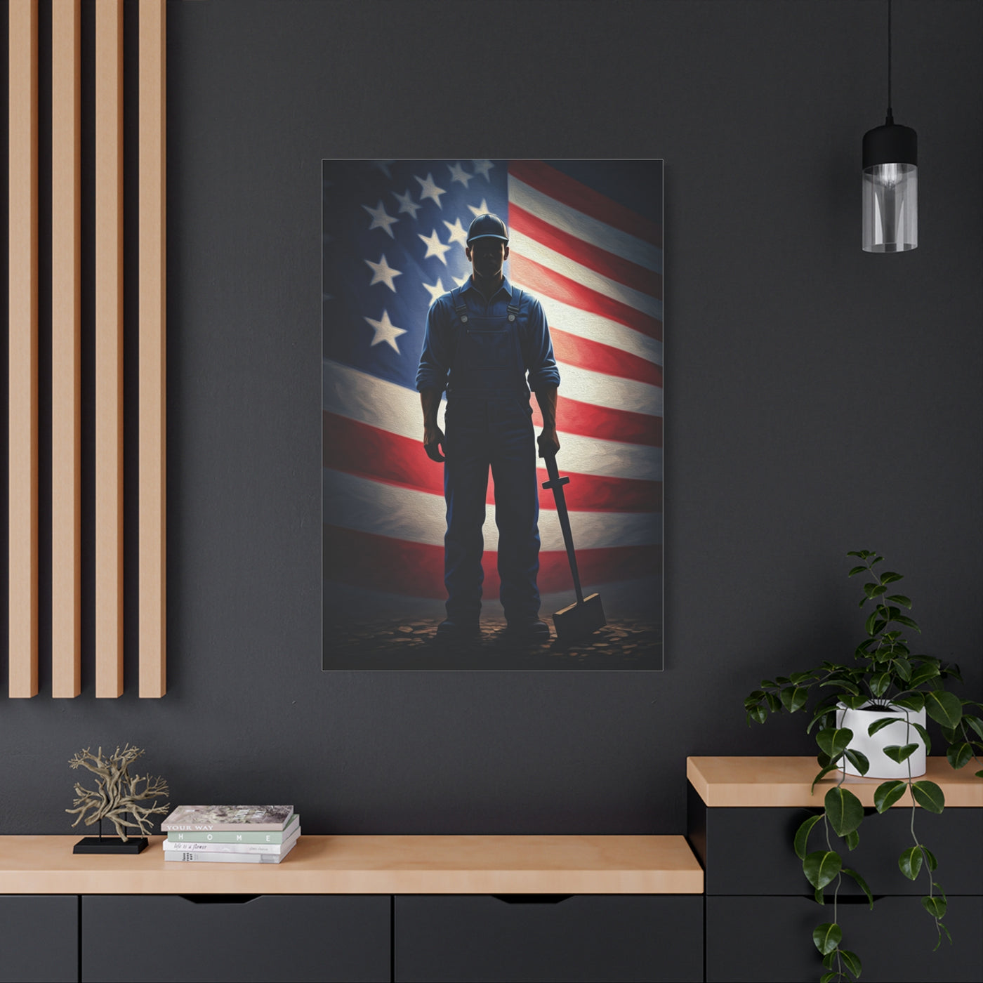 Soldier of Honor Before the Flag Wall Art & Canvas Prints