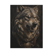 Baroque Gothic Wolf Head Sculpture Portrait Wall Art & Canvas Print