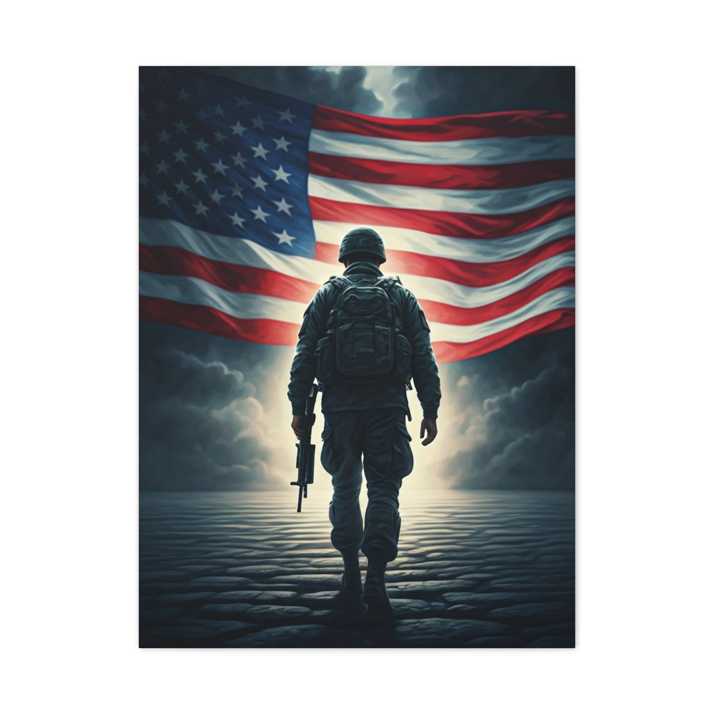 Soldier Standing for Freedom Wall Art & Canvas Prints .
