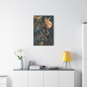 Mother and Cub Moonlit Fox Portrait Wall Art & Canvas Print