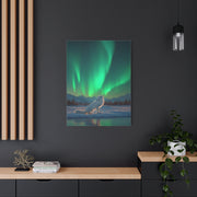 Arctic Fox Aurora Night Wall Art & Canvas Print