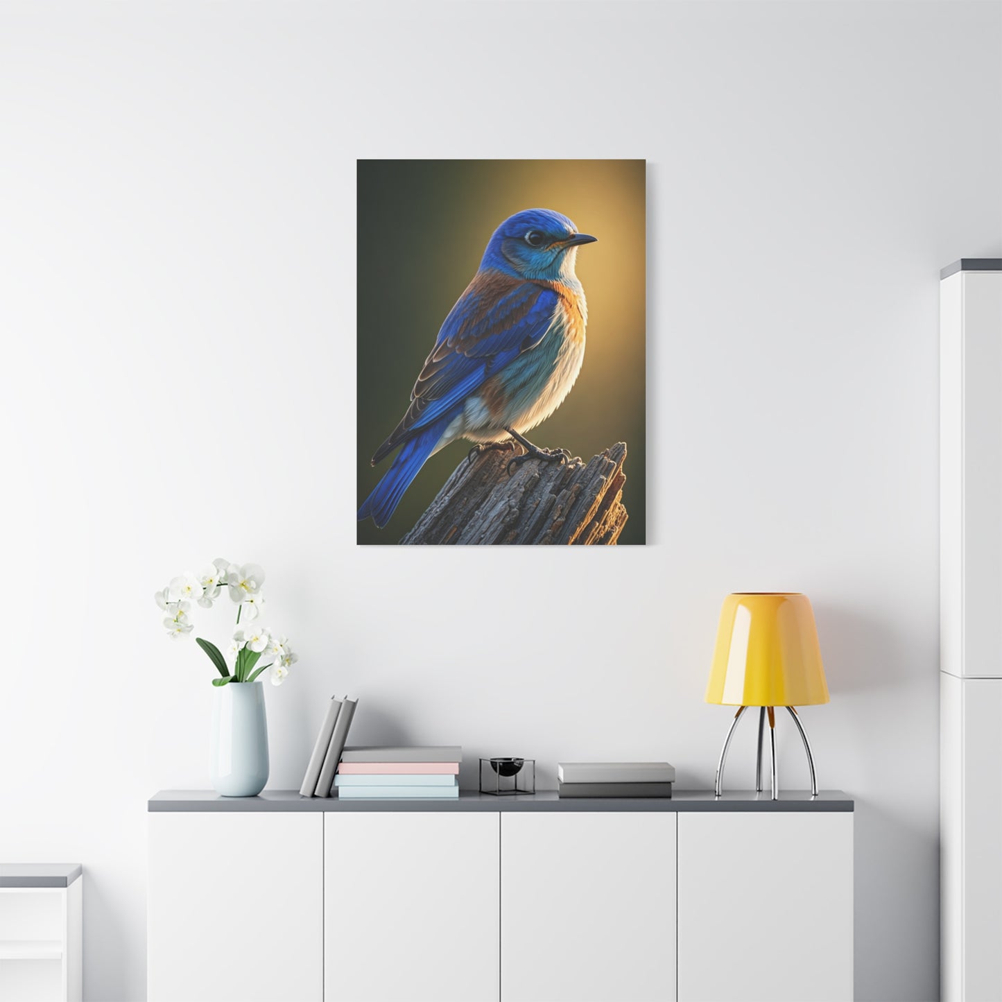 Mountain Bluebird Perched Portrait Wall Art & Canvas Prints