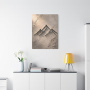 Minimalist Metal-Line Mountain Concept Wall Art & Canvas Print
