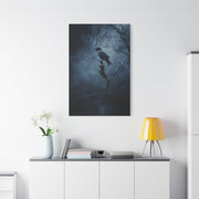 Solitary Raven on Twisted Branch Wall Art & Canvas Print
