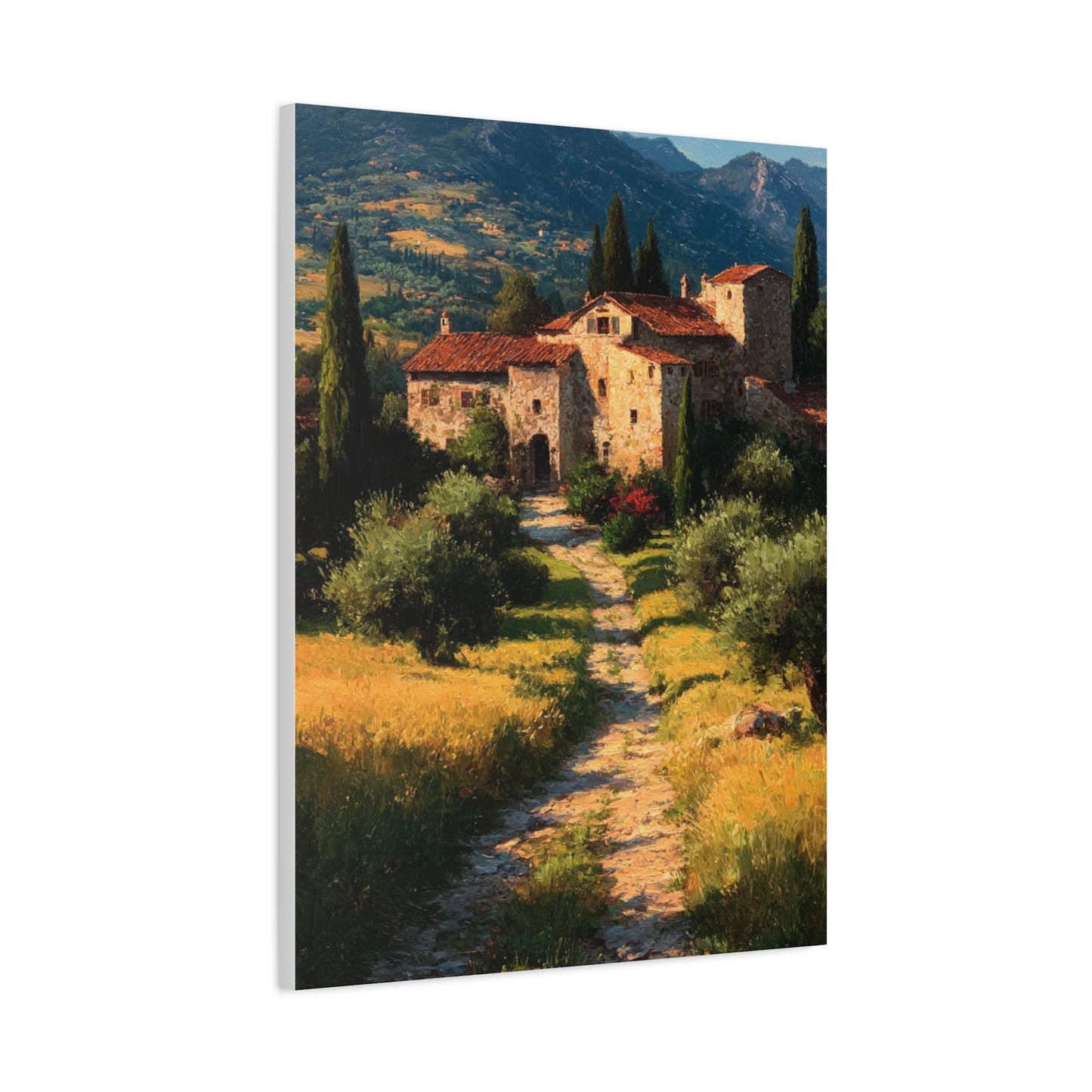 Tuscan Countryside Villa Path Wall Art & Canvas Print