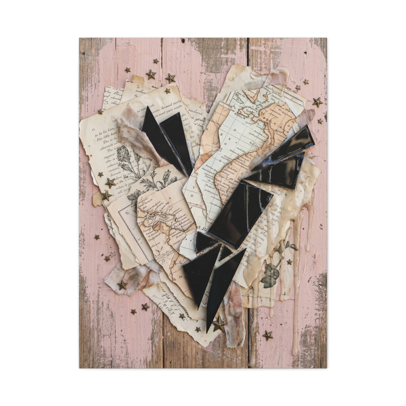 Reclaimed Mixed Media Heartless Romance Wall Art & Canvas Print