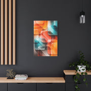 Tangerine and Teal Acrylic Geometry Wall Art & Canvas Print