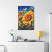 Contemporary Impressionist Sunflower Painting Wall Art & Canvas Print