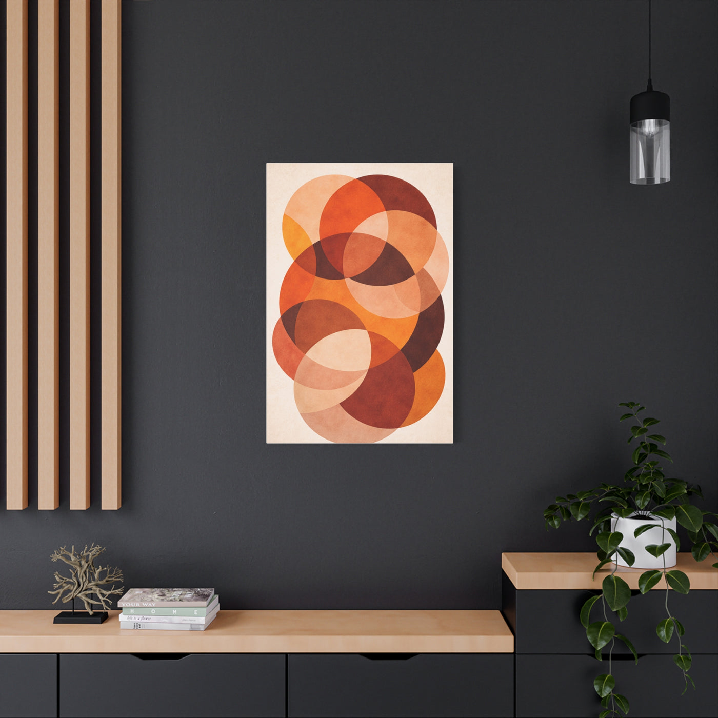 Overlapping Orange Circle Composition Wall Art & Canvas Print