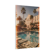 Palm Beach Poolside Retro Photograph Wall Art & Canvas Print