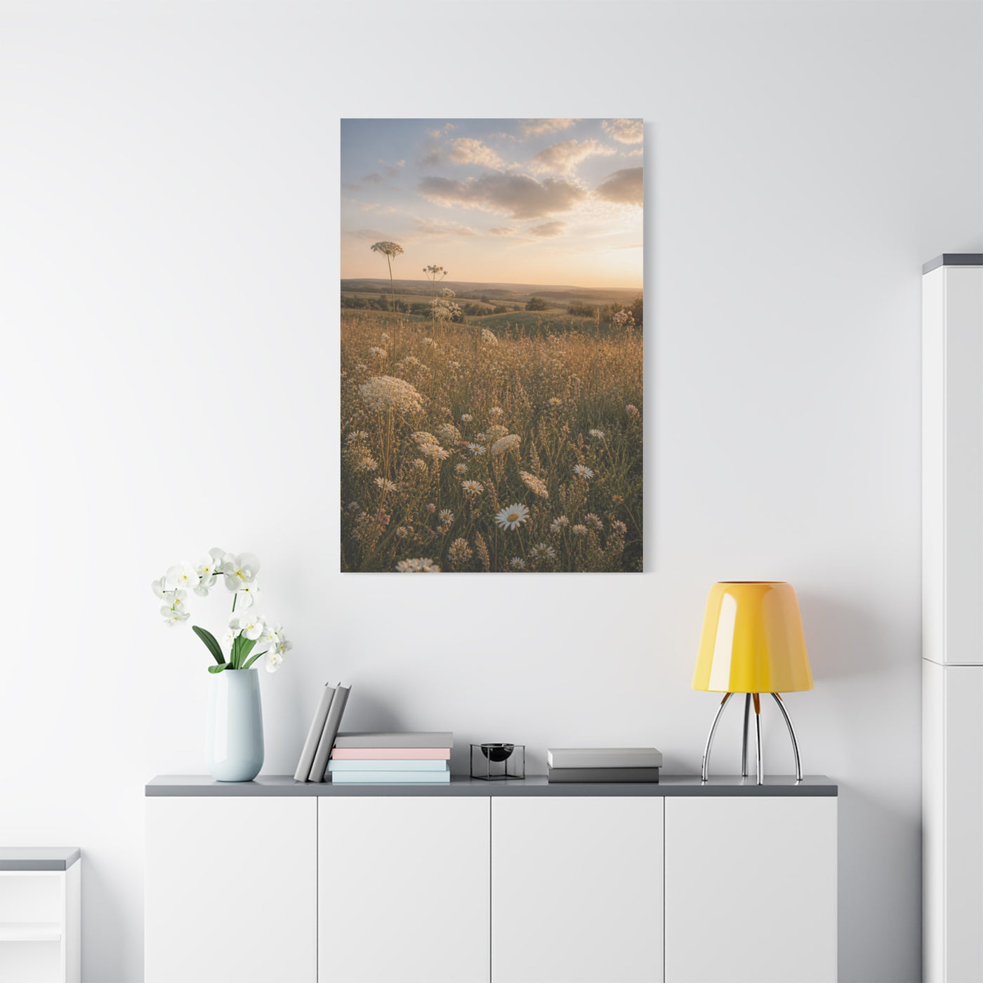 Golden Wildflower Meadow Wall Art & Canvas Print