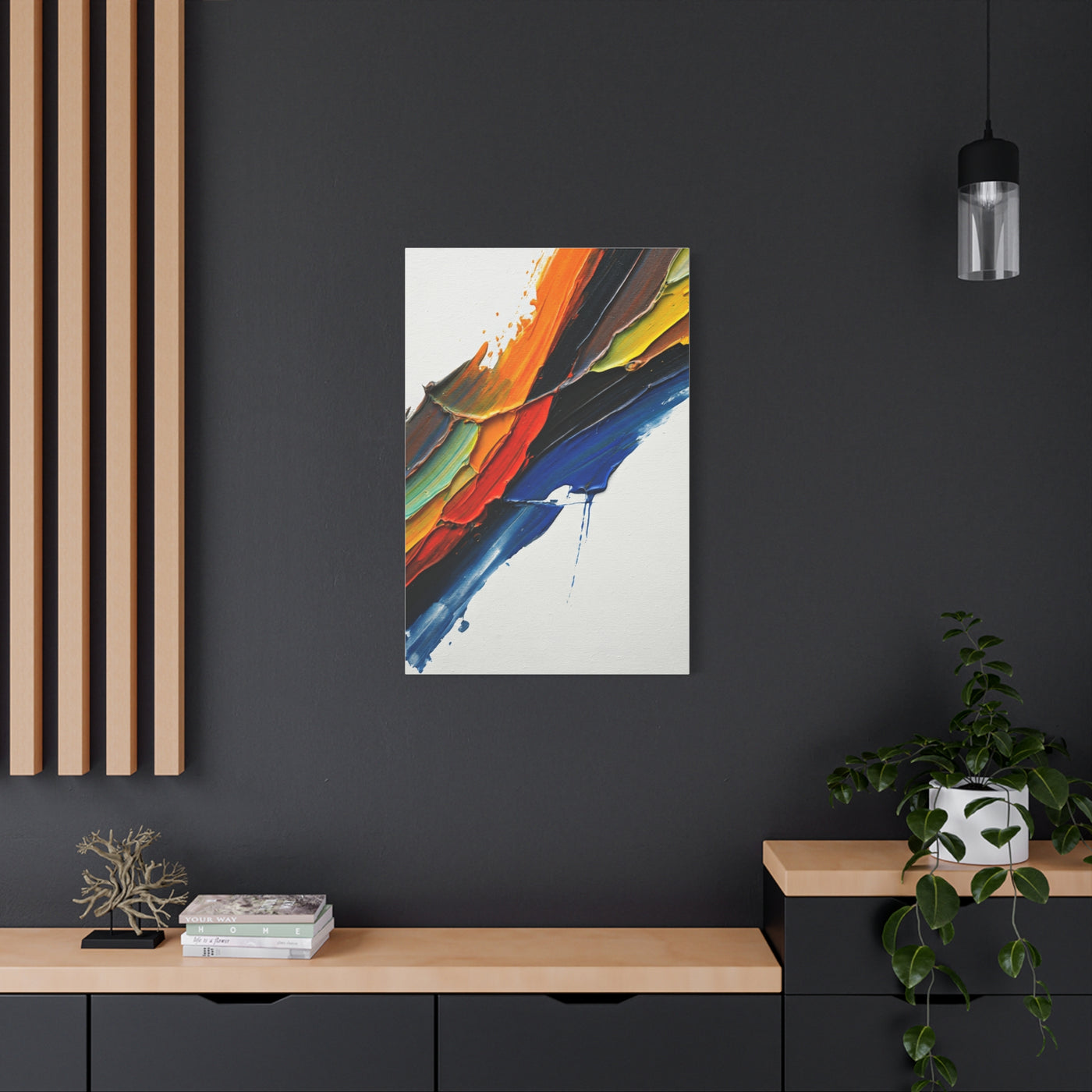Expressive Multicolor Stroke Abstract Wall Art & Canvas Prints