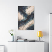Navy Marble Botanical Flow Wall Art & Canvas Print