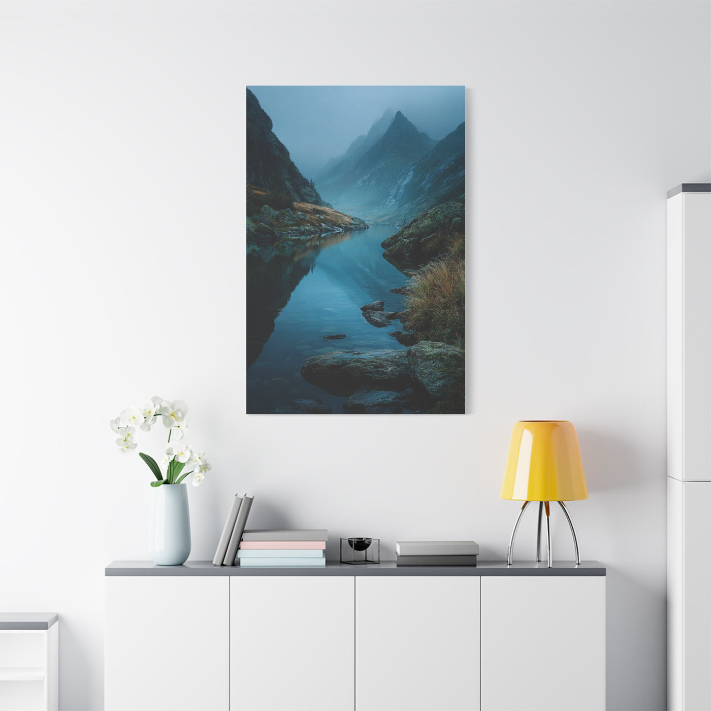 Misty Mountain Reflection Wall Art & Canvas Print