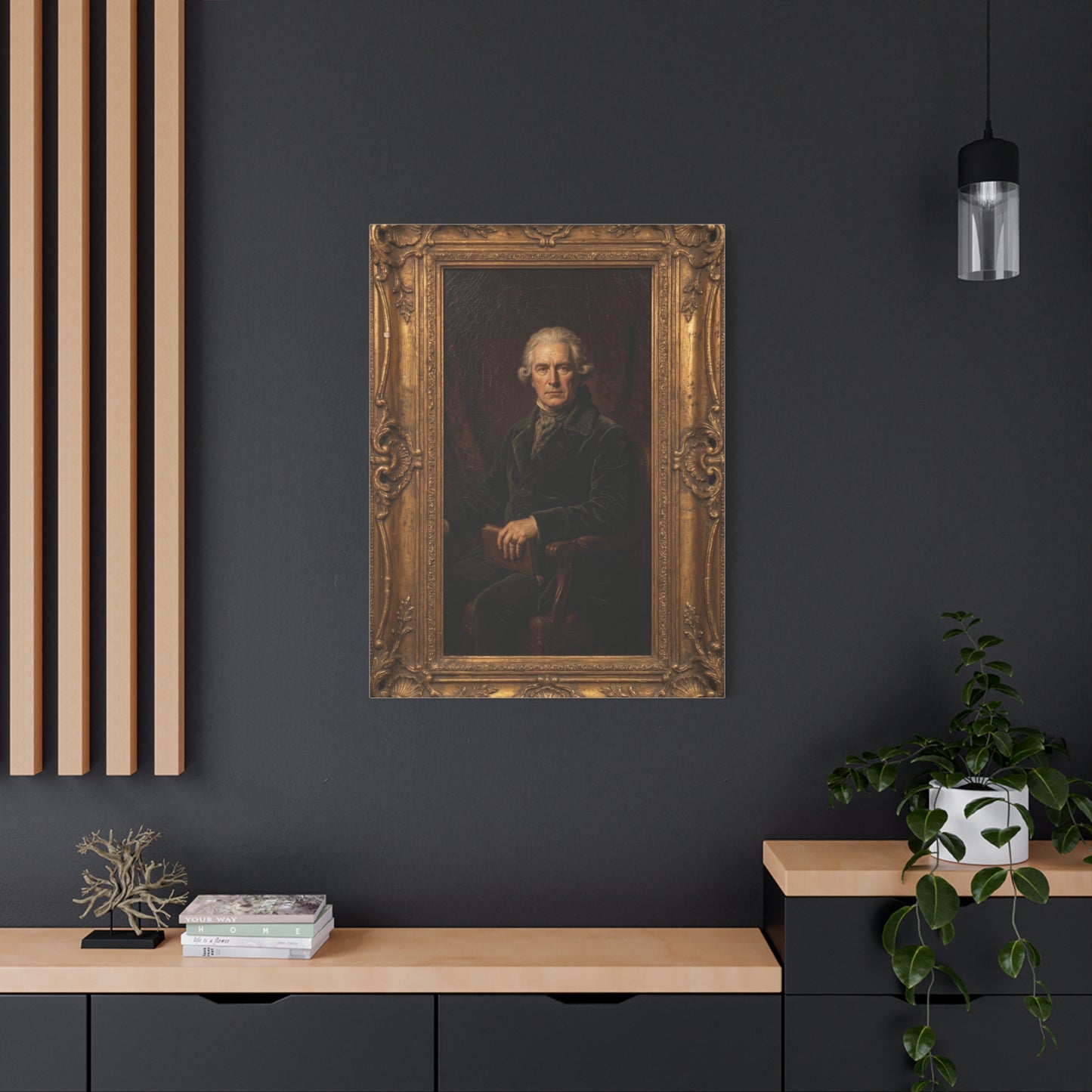 Classical Gentleman Portrait in Ornate Frame Wall Art & Canvas Print