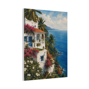 Mediterranean Coastal Villa Escape Tropical Wall Art & Canvas Print