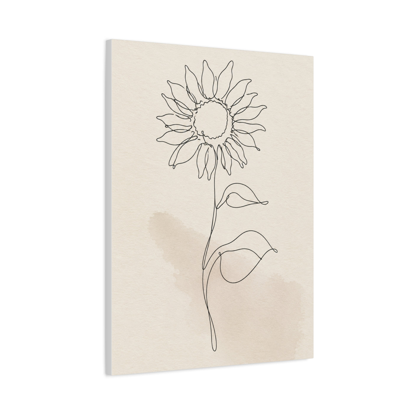 Minimal Line Art Sunflower Wall Art & Canvas Print