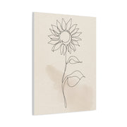 Minimal Line Art Sunflower Wall Art & Canvas Print