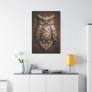 Rustic Metal Owl Sculpture Wall Art & Canvas Print
