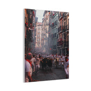 San Fermín Running of the Bulls Street Charge Wall Art & Canvas Print