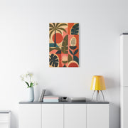 Mid-Century Geometric Tropical Composition Wall Art & Canvas Print