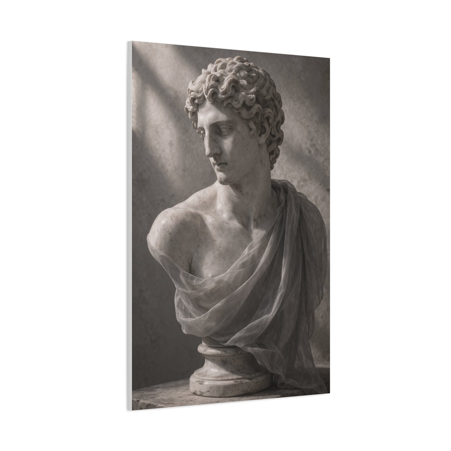 Classical Marble Bust Draped Wall Art & Canvas Print