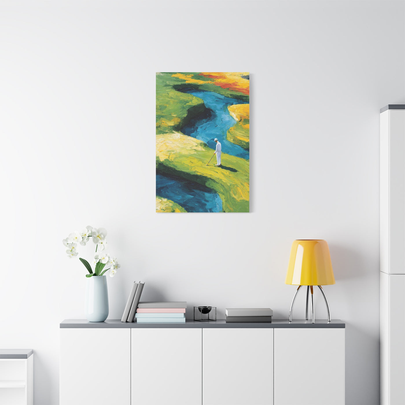 Impressionist Golf Course River Scene Wall Art & Canvas Print
