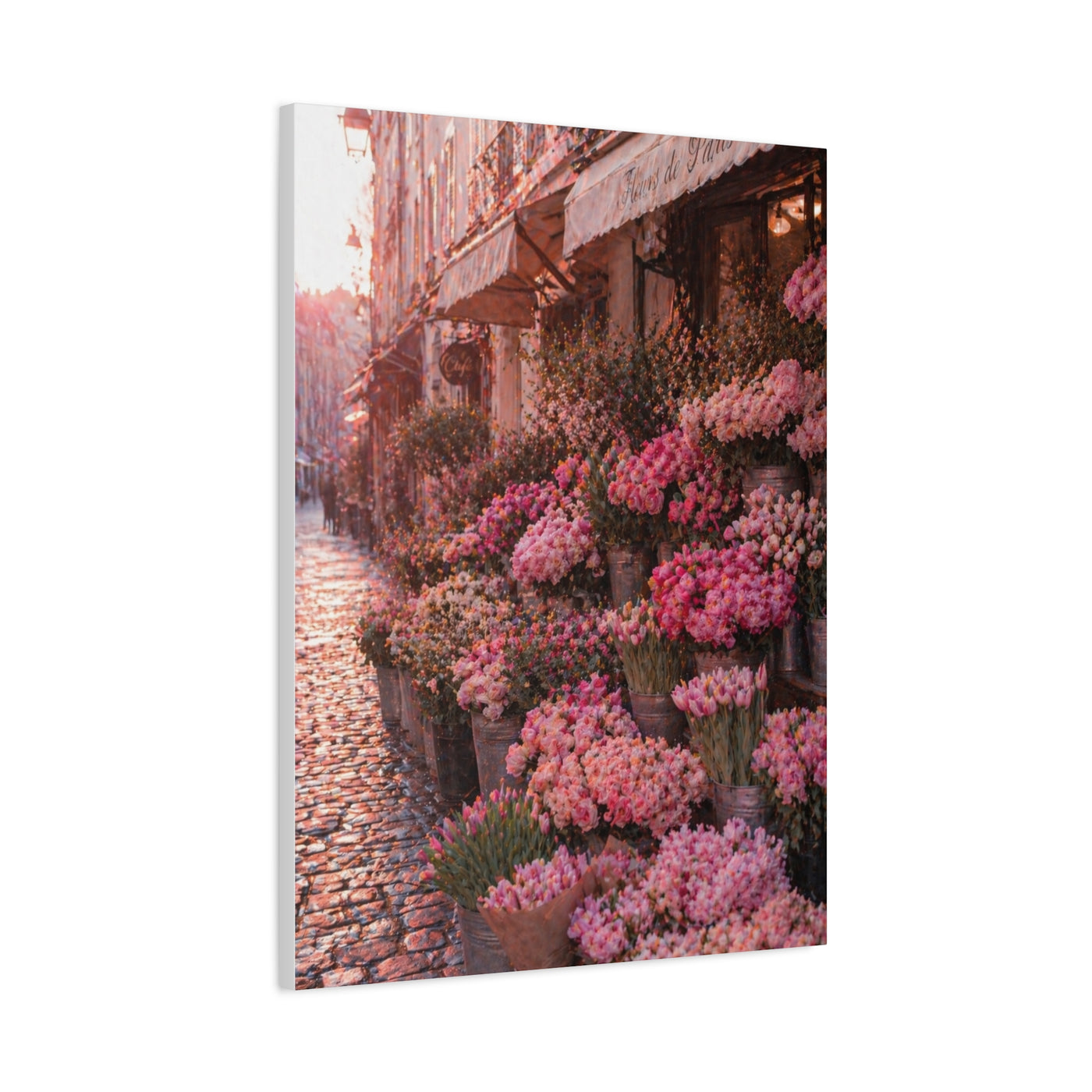 Parisian Pink Flower Market Street Wall Art & Canvas Print