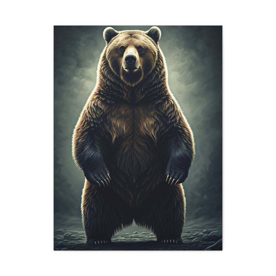 Standing Grizzly Bear Studio Portrait Wall Art & Canvas Prints